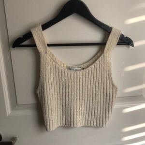 ASOS beige knit crop top